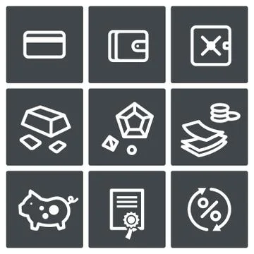 Finance icon collection Stock Illustration
