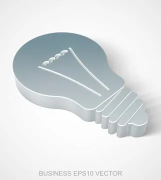Finance icon: extruded Metallic Light Bulb, EPS 10 vector 스톡 일러스트