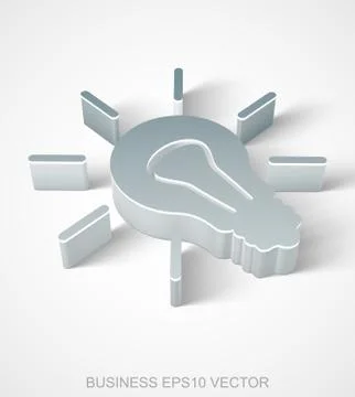 Finance icon: extruded Metallic Light Bulb, EPS 10 vector 스톡 일러스트