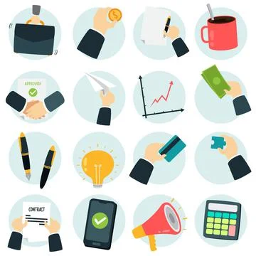 Finance icon set collection concept Stock Illustration