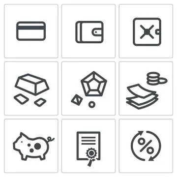 Finance icon set Stock Illustration