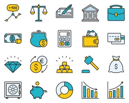 Finance Icon Set Stock Illustration
