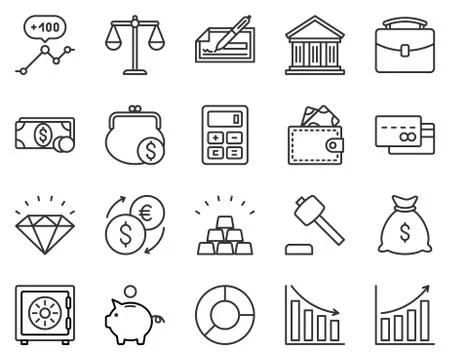 Finance Icon Set Stock Illustration