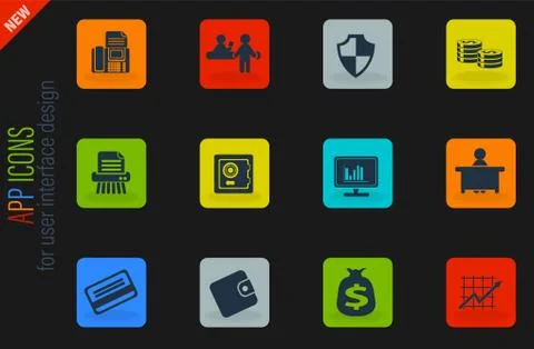 Finance Icon Set Stock Illustration