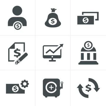 Finance icon set,vector Stock-Illustration