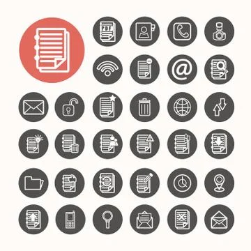 Finance icons  and documents note icons set .illustration eps10 Stock Illustration