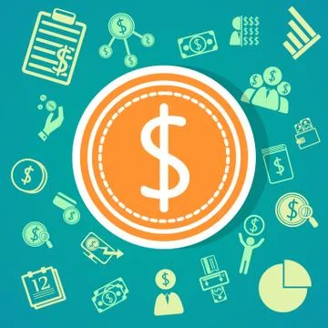 Finance icons background Stock Illustration