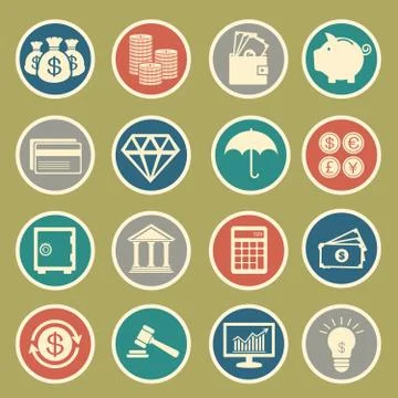 Finance icons Stock Illustration