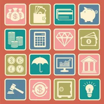 Finance icons Stock Illustration