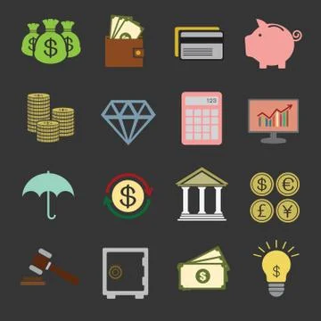 Finance icons Stock Illustration