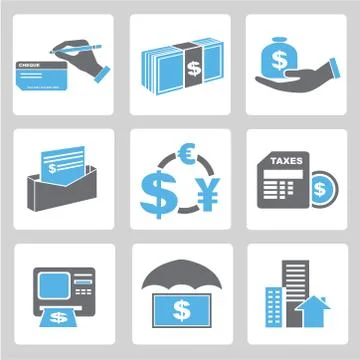 Finance icons Stock Illustration