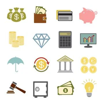 Finance icons Stock Illustration