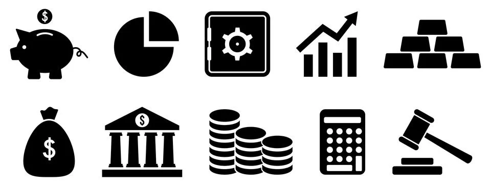 Finance icons Illustrazione stock