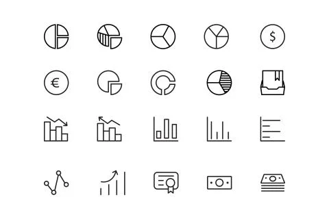 Finance Icons Pack Stock Illustration