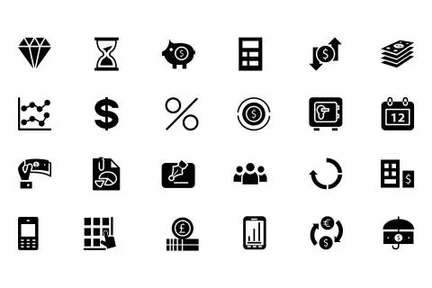 Finance Icons Pack Stock Illustration