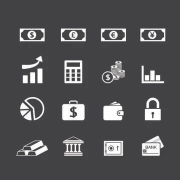 Finance icons set Stock Illustration