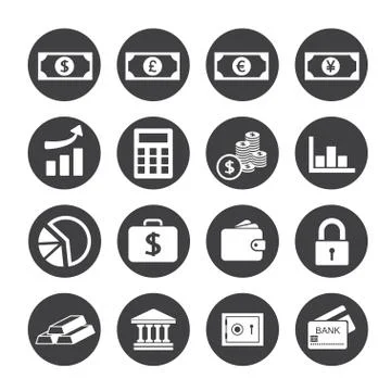 Finance icons set Stock Illustration