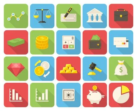 Finance icons set Stock Illustration