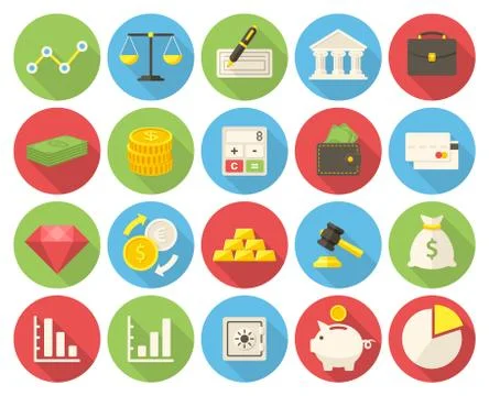 Finance icons set Stock Illustration