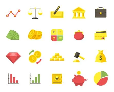 Finance icons set Stock Illustration