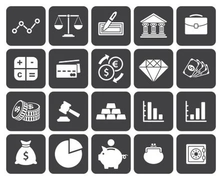 Finance icons set Stock Illustration