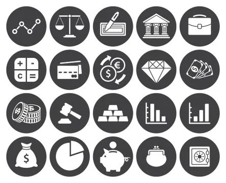 Finance icons set Stock Illustration