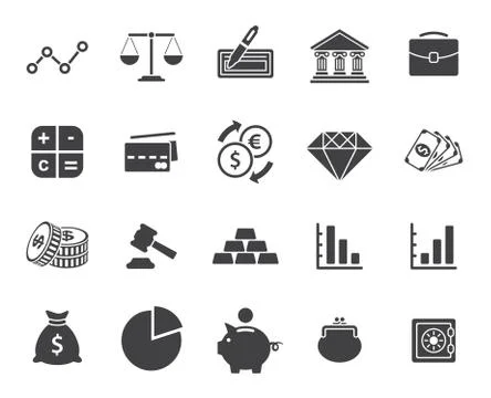 Finance icons set Stock Illustration