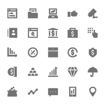 Finance Icons Vector Stock Illustration