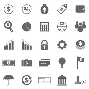Finance icons on white background Stock Illustration