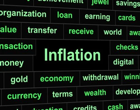 Finance inflation showing commerce finances and rise Иллюстрация