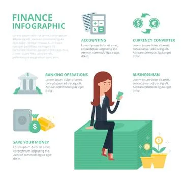 Finance infographic, vector illustration Stock Illustration