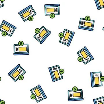 Finance internet working vector seamless pattern Illustrazione stock