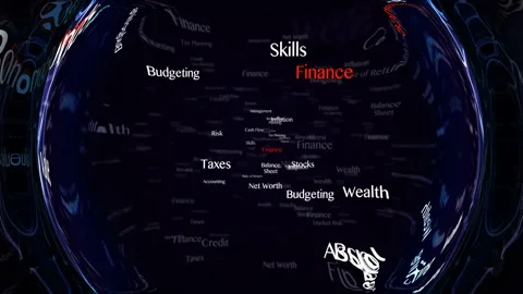 FINANCE Keywords Animation, Background, Loop Video stock 261299909