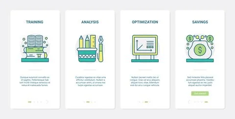 Finance knowledge to increase money savings UX, UI onboarding mobile app page Stock Illustration