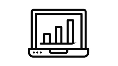 Finance laptop icon animation Stockbeeldmateriaal 151263787