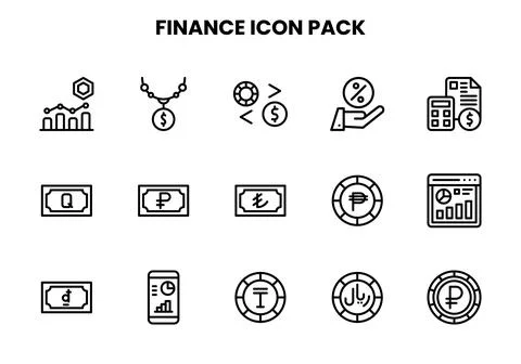 Finance Line Bundle Icons Pack Stock-Illustration