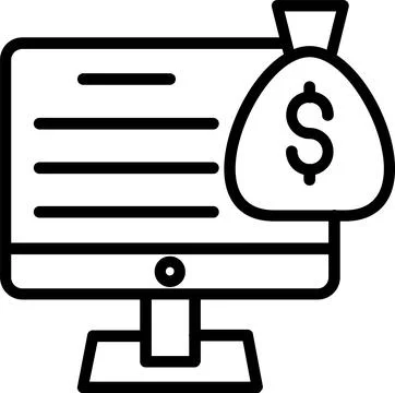 Finance Line Icon Design Stock Illustration