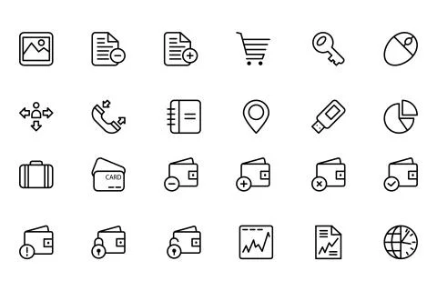 Finance Line Icons Stock Illustration