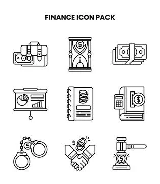 Finance Line Scalable Icons Pack Stock Illustration