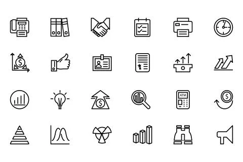 Finance Line Vector Icons Pack Illustrazione stock