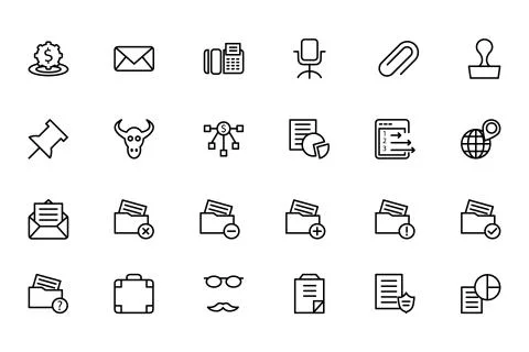 Finance Line Vector Pack Stock Illustration