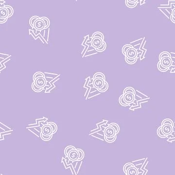 Finance lost, poverty problem line seamless pattern Stock Illustration