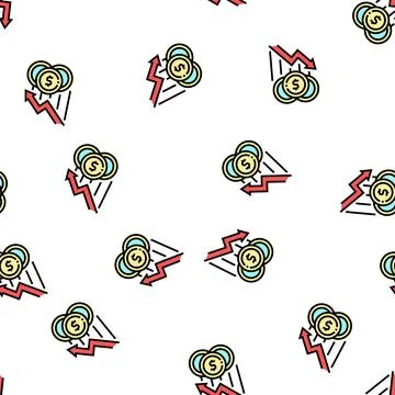 Finance lost, poverty problem vector seamless pattern Stock Illustration