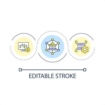 Finance management software loop concept icon 스톡 일러스트