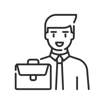 Finance manager black line icon. Pictogram for web page, mobile app, promo. U Stock Illustration