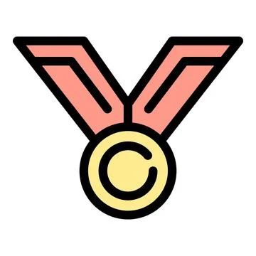 Finance medal icon vector flat 스톡 일러스트
