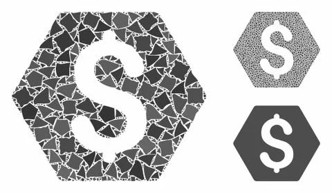 Finance Mosaic Icon of Trembly Elements Illustrazione stock