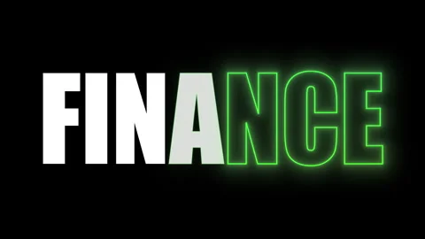 Finance Neon Green Text Animation Bold Kinetic Typography Black Background Stock Footage 337193677