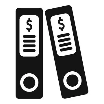Finance office binders containing financial documents Illustrazione stock