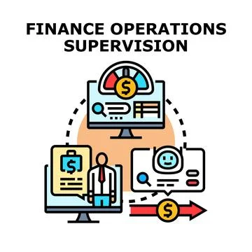 Finance operations supervision concept illustrating professional oversight Stock Illustration